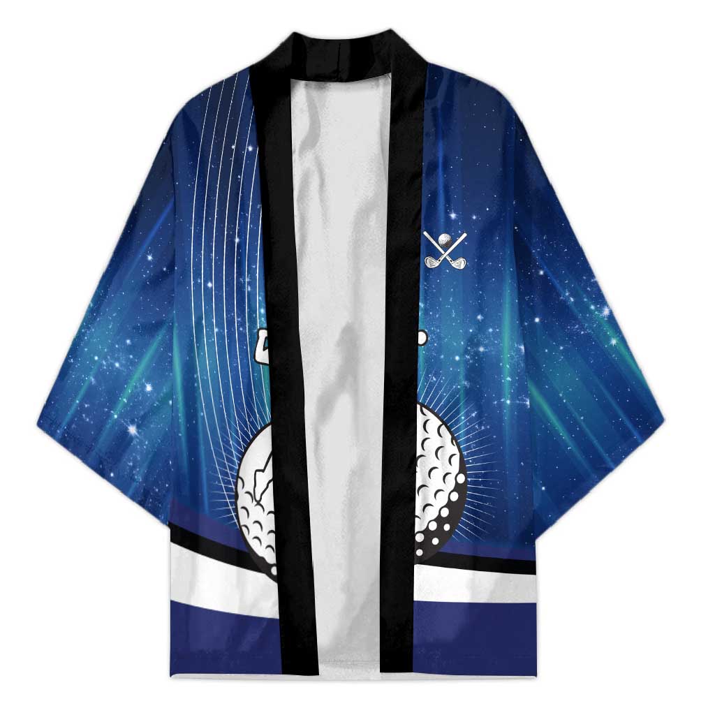 Custom Galaxy Golf Kimono with Golfer Silhouette, Golf Ball Design - Wonder Print Shop