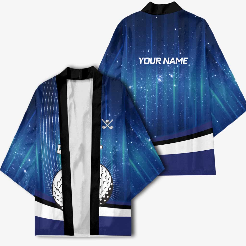 Custom Galaxy Golf Kimono with Golfer Silhouette, Golf Ball Design - Wonder Print Shop