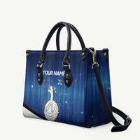 Custom Galaxy Golf Leather Bag with Golfer Silhouette, Golf Ball Design - Wonder Print Shop