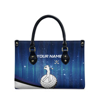 Custom Galaxy Golf Leather Bag with Golfer Silhouette, Golf Ball Design - Wonder Print Shop
