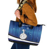 Custom Galaxy Golf Leather Tote Bag with Golfer Silhouette, Golf Ball Design - Wonder Print Shop