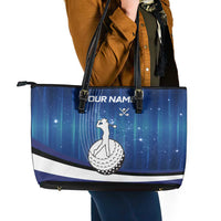 Custom Galaxy Golf Leather Tote Bag with Golfer Silhouette, Golf Ball Design - Wonder Print Shop