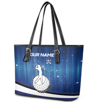 Custom Galaxy Golf Leather Tote Bag with Golfer Silhouette, Golf Ball Design - Wonder Print Shop
