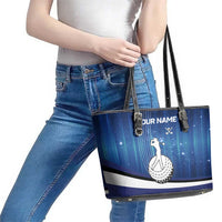 Custom Galaxy Golf Leather Tote Bag with Golfer Silhouette, Golf Ball Design - Wonder Print Shop