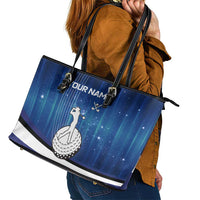 Custom Galaxy Golf Leather Tote Bag with Golfer Silhouette, Golf Ball Design - Wonder Print Shop