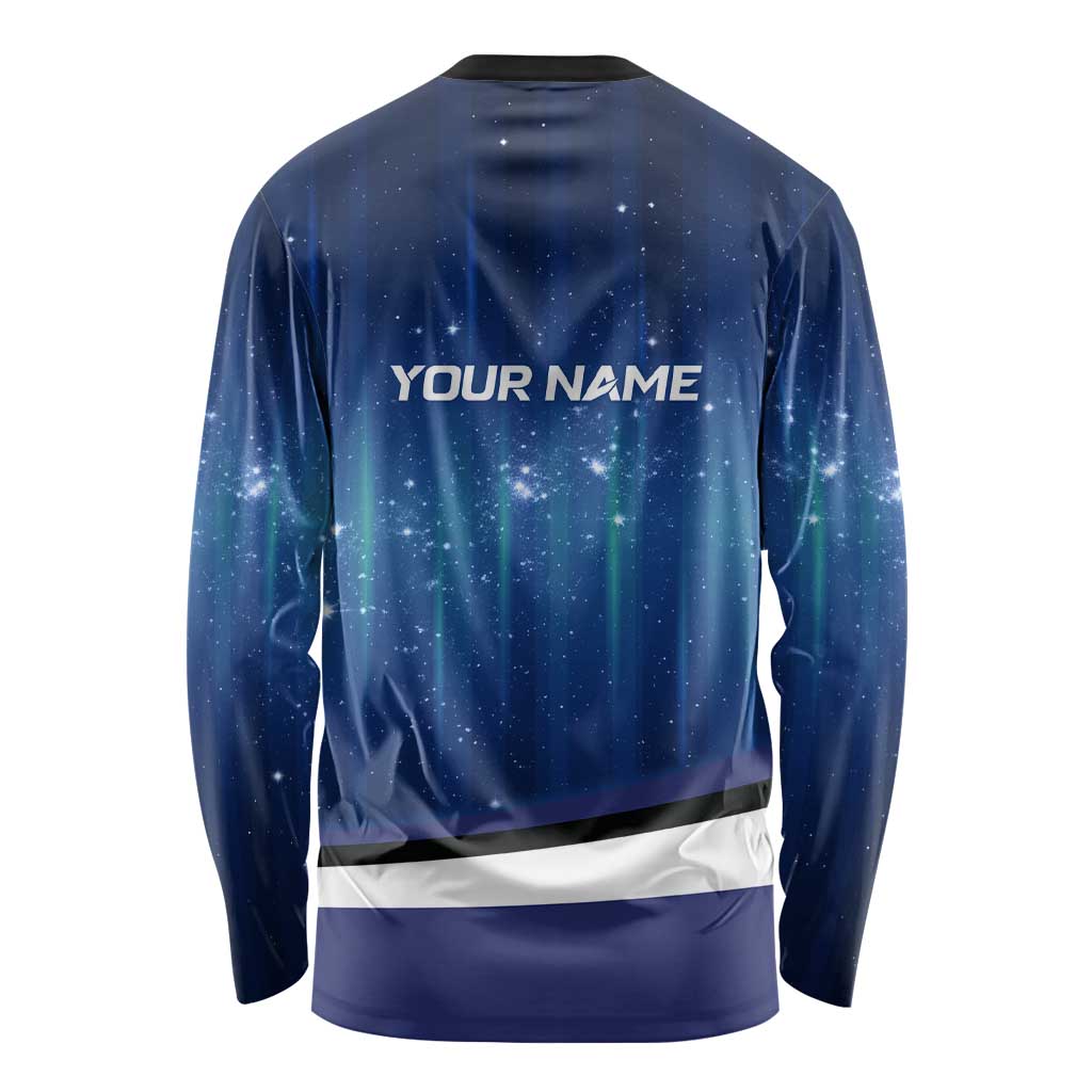 Custom Galaxy Golf Long Sleeve Shirt with Golfer Silhouette, Golf Ball Design - Wonder Print Shop