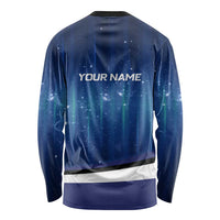 Custom Galaxy Golf Long Sleeve Shirt with Golfer Silhouette, Golf Ball Design - Wonder Print Shop