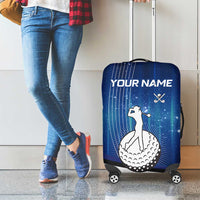 Custom Galaxy Golf Luggage Cover with Golfer Silhouette, Golf Ball Design - Wonder Print Shop