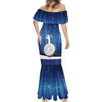 Custom Galaxy Golf Mermaid Dress with Golfer Silhouette, Golf Ball Design - Wonder Print Shop