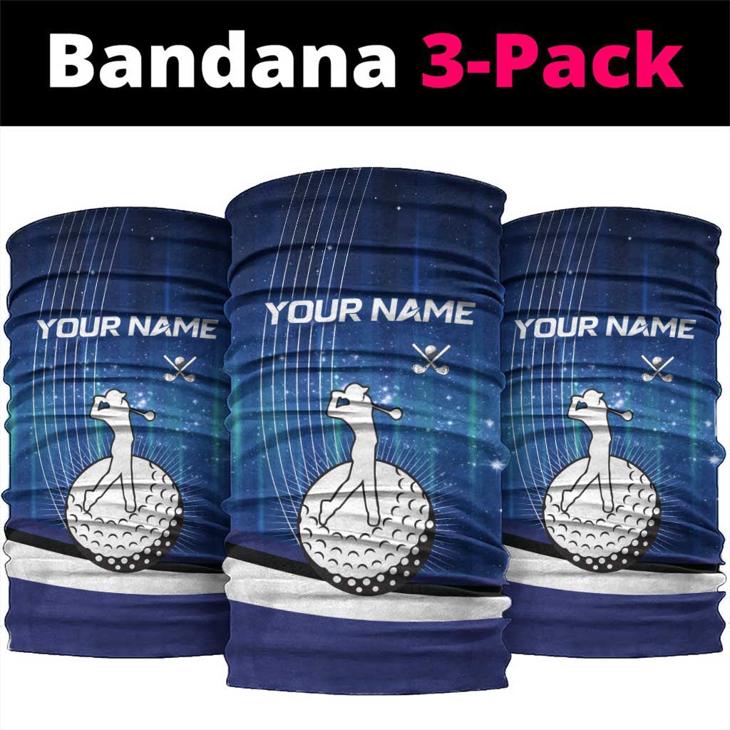 Custom Galaxy Golf Neck Gaiter with Golfer Silhouette, Golf Ball Design - Wonder Print Shop
