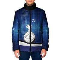 Custom Galaxy Golf Padded Jacket with Golfer Silhouette, Golf Ball Design - Wonder Print Shop