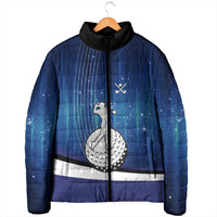 Custom Galaxy Golf Padded Jacket with Golfer Silhouette, Golf Ball Design - Wonder Print Shop