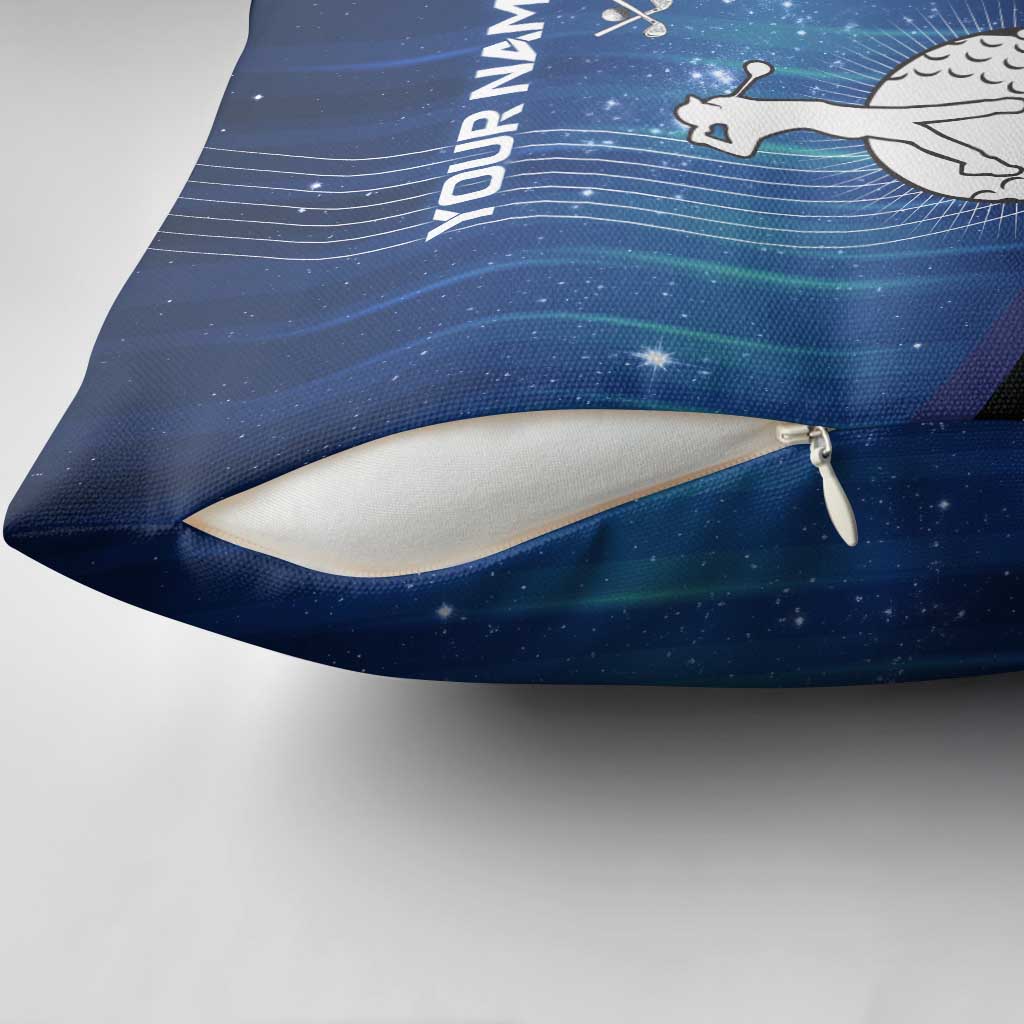 Custom Galaxy Golf Pillow Cover with Golfer Silhouette, Golf Ball Design - Wonder Print Shop