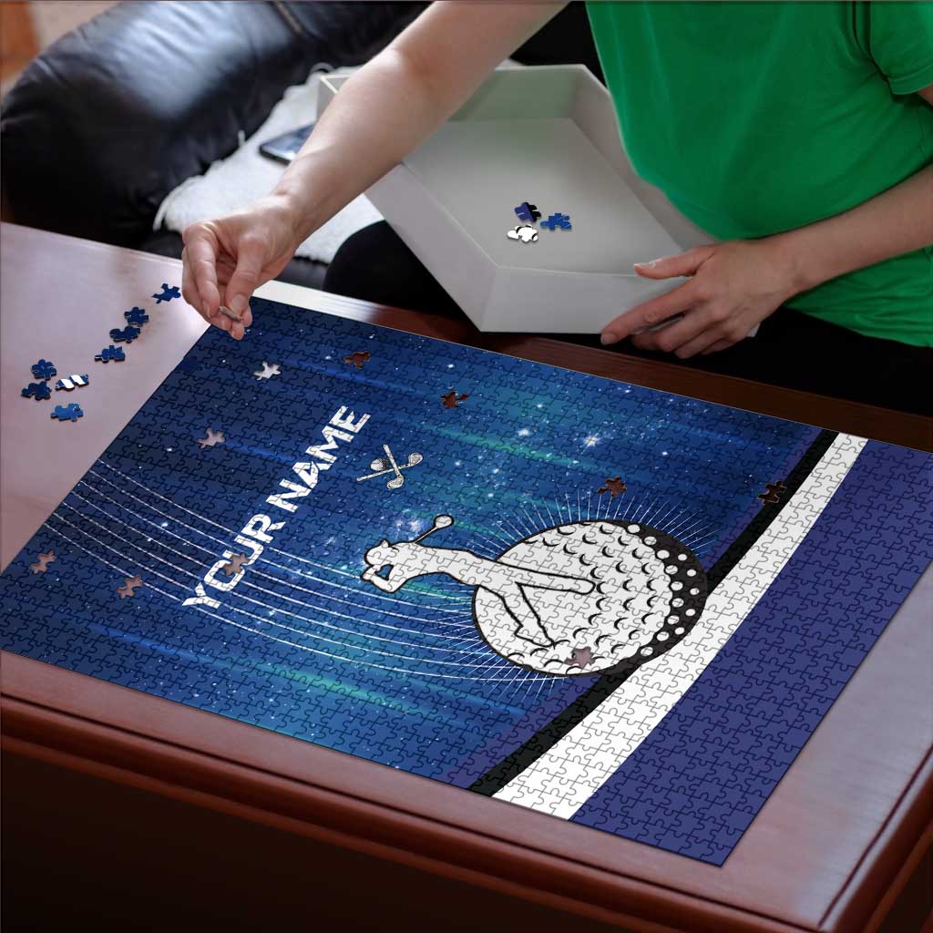 Custom Galaxy Golf Puzzle with Golfer Silhouette, Golf Ball Design - Wonder Print Shop