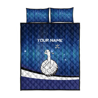 Custom Galaxy Golf Quilt Bed Set with Golfer Silhouette, Golf Ball Design - Wonder Print Shop