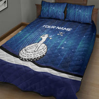 Custom Galaxy Golf Quilt Bed Set with Golfer Silhouette, Golf Ball Design - Wonder Print Shop
