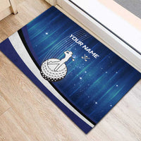 Custom Galaxy Golf Rubber Doormat with Golfer Silhouette, Golf Ball Design - Wonder Print Shop