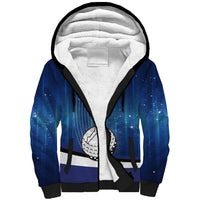 Custom Galaxy Golf Sherpa Hoodie with Golfer Silhouette, Golf Ball Design - Wonder Print Shop