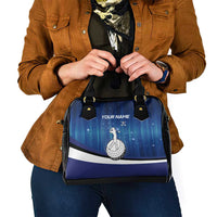 Custom Galaxy Golf Shoulder Handbag with Golfer Silhouette, Golf Ball Design - Wonder Print Shop