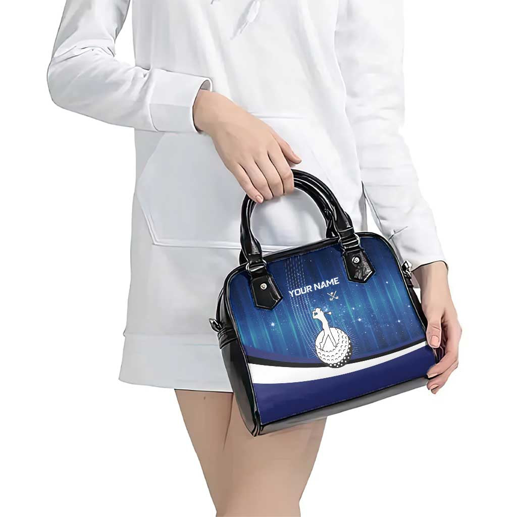Custom Galaxy Golf Shoulder Handbag with Golfer Silhouette, Golf Ball Design - Wonder Print Shop
