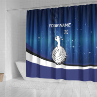 Custom Galaxy Golf Shower Curtain with Golfer Silhouette, Golf Ball Design - Wonder Print Shop