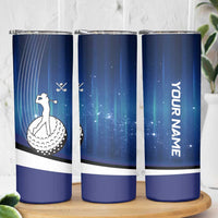Custom Galaxy Golf Skinny Tumbler with Golfer Silhouette, Golf Ball Design - Wonder Print Shop