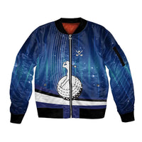 Custom Galaxy Golf Sleeve Zip Bomber Jacket with Golfer Silhouette, Golf Ball Design - Wonder Print Shop