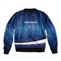 Custom Galaxy Golf Sleeve Zip Bomber Jacket with Golfer Silhouette, Golf Ball Design - Wonder Print Shop