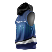 Custom Galaxy Golf Sleeveless Hoodie with Golfer Silhouette, Golf Ball Design - Wonder Print Shop