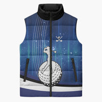 Custom Galaxy Golf Sleeveless Puffer Jacket with Golfer Silhouette, Golf Ball Design - Wonder Print Shop