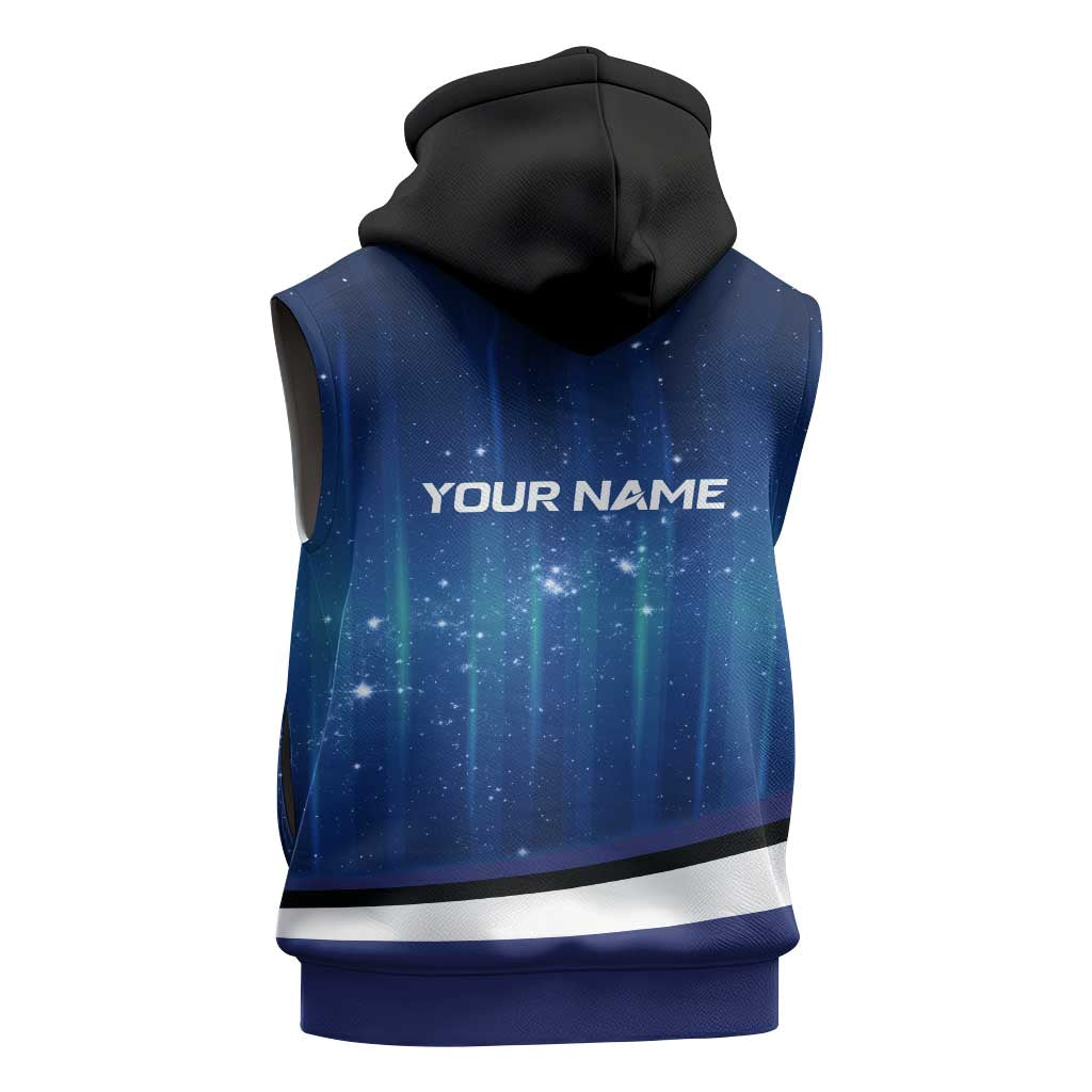 Custom Galaxy Golf Sleeveless Zip Hoodie with Golfer Silhouette, Golf Ball Design - Wonder Print Shop
