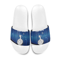 Custom Galaxy Golf Slide Sandals with Golfer Silhouette, Golf Ball Design - Wonder Print Shop