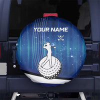 Custom Galaxy Golf Spare Tire Cover with Golfer Silhouette, Golf Ball Design - Wonder Print Shop