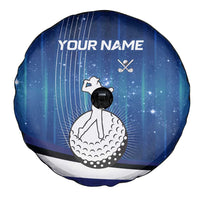 Custom Galaxy Golf Spare Tire Cover with Golfer Silhouette, Golf Ball Design - Wonder Print Shop