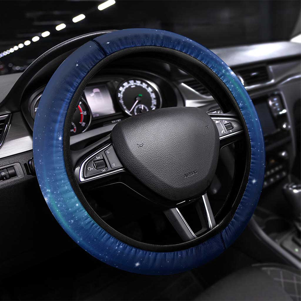 Galaxy Golf Steering Wheel Cover with Golfer Silhouette, Golf Ball Design - Wonder Print Shop