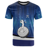 Custom Galaxy Golf T Shirt with Golfer Silhouette, Golf Ball Design - Wonder Print Shop