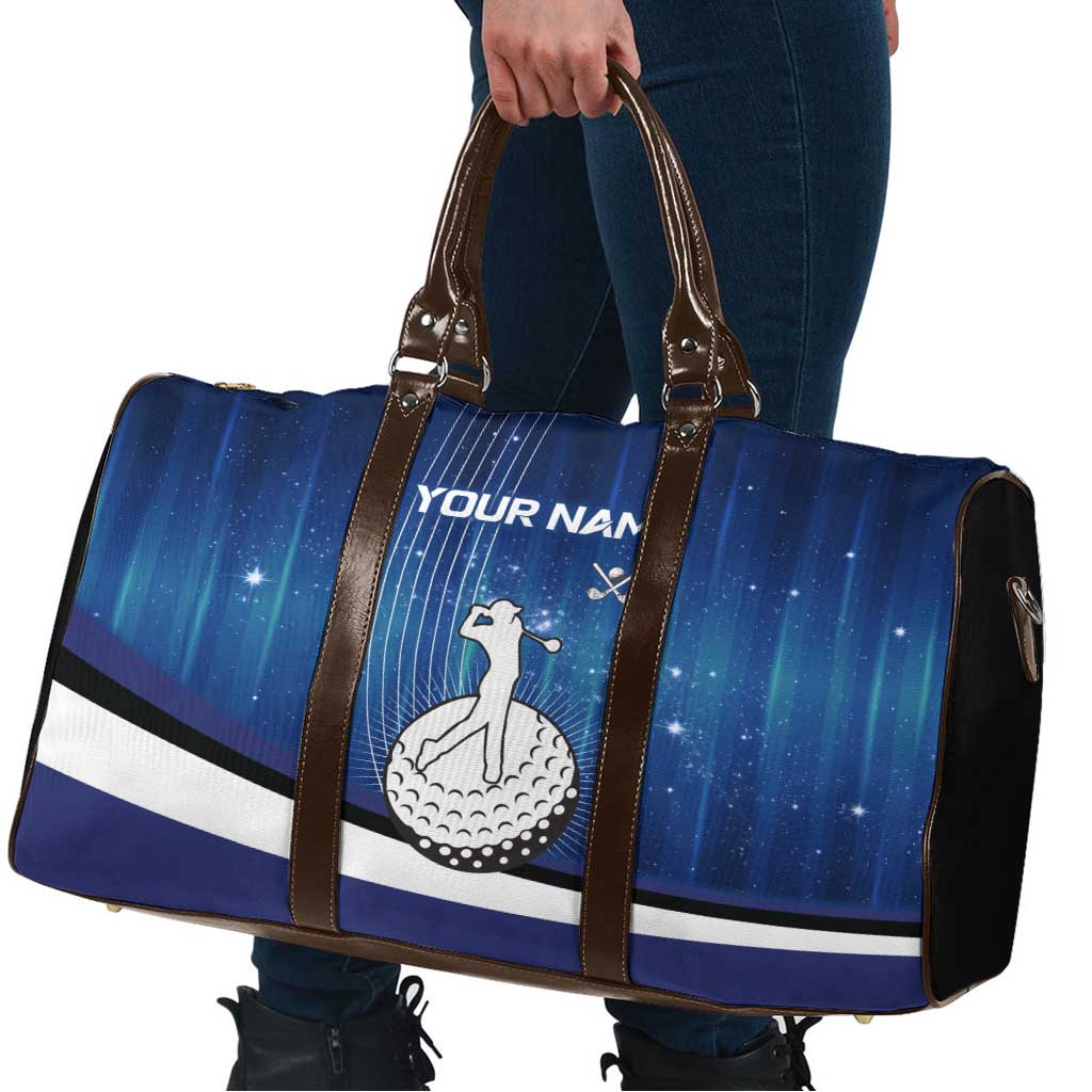 Custom Galaxy Golf Travel Bag with Golfer Silhouette, Golf Ball Design - Wonder Print Shop