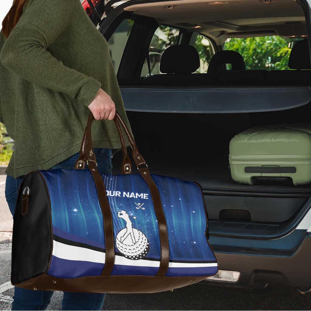 Custom Galaxy Golf Travel Bag with Golfer Silhouette, Golf Ball Design - Wonder Print Shop