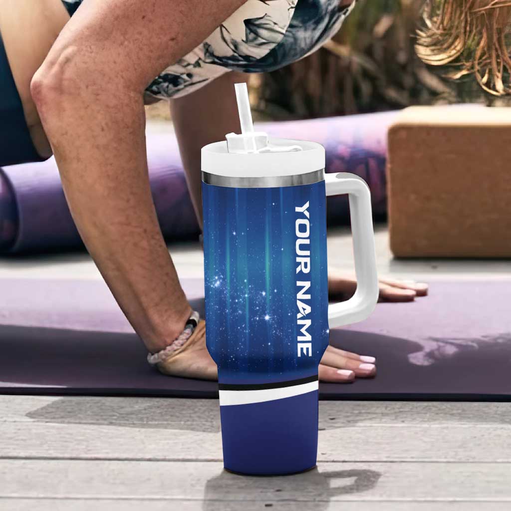 Custom Galaxy Golf Tumbler With Handle with Golfer Silhouette, Golf Ball Design - Wonder Print Shop