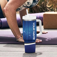 Custom Galaxy Golf Tumbler With Handle with Golfer Silhouette, Golf Ball Design - Wonder Print Shop