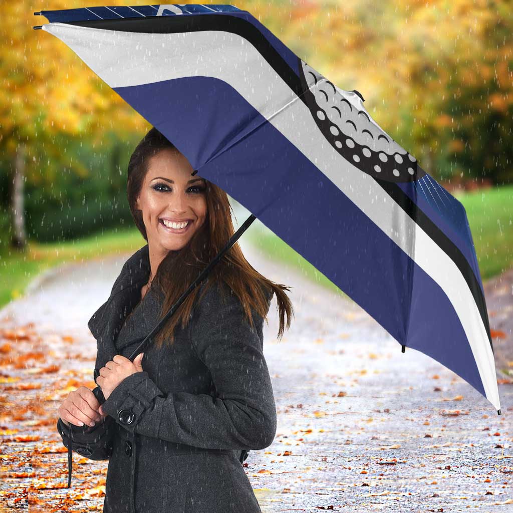 Custom Galaxy Golf Umbrella with Golfer Silhouette, Golf Ball Design - Wonder Print Shop