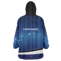 Custom Galaxy Golf Wearable Blanket Hoodie with Golfer Silhouette, Golf Ball Design - Wonder Print Shop