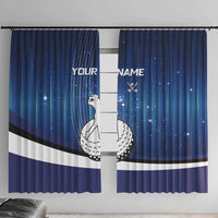 Custom Galaxy Golf Window Curtain with Golfer Silhouette, Golf Ball Design - Wonder Print Shop