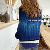 Custom Galaxy Golf Women Casual Shirt with Golfer Silhouette, Golf Ball Design - Wonder Print Shop