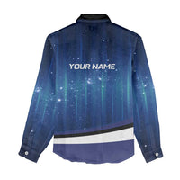 Custom Galaxy Golf Women Casual Shirt with Golfer Silhouette, Golf Ball Design - Wonder Print Shop