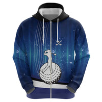 Custom Galaxy Golf Zip Hoodie with Golfer Silhouette, Golf Ball Design - Wonder Print Shop