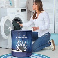 Custom Galaxy Bowling Laundry Basket with Striking Pins and Ball Design - Wonder Print Shop