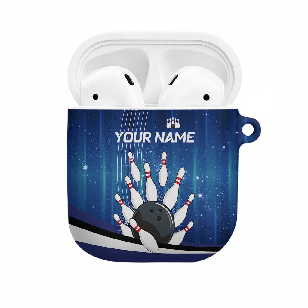 Custom Galaxy Bowling AirPods Case with Striking Pins and Ball Design - Wonder Print Shop