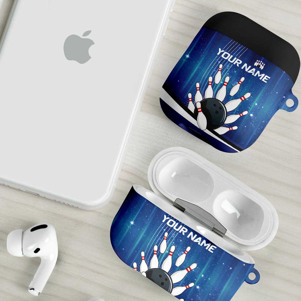 Custom Galaxy Bowling AirPods Case with Striking Pins and Ball Design - Wonder Print Shop