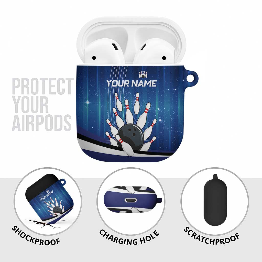Custom Galaxy Bowling AirPods Case with Striking Pins and Ball Design - Wonder Print Shop